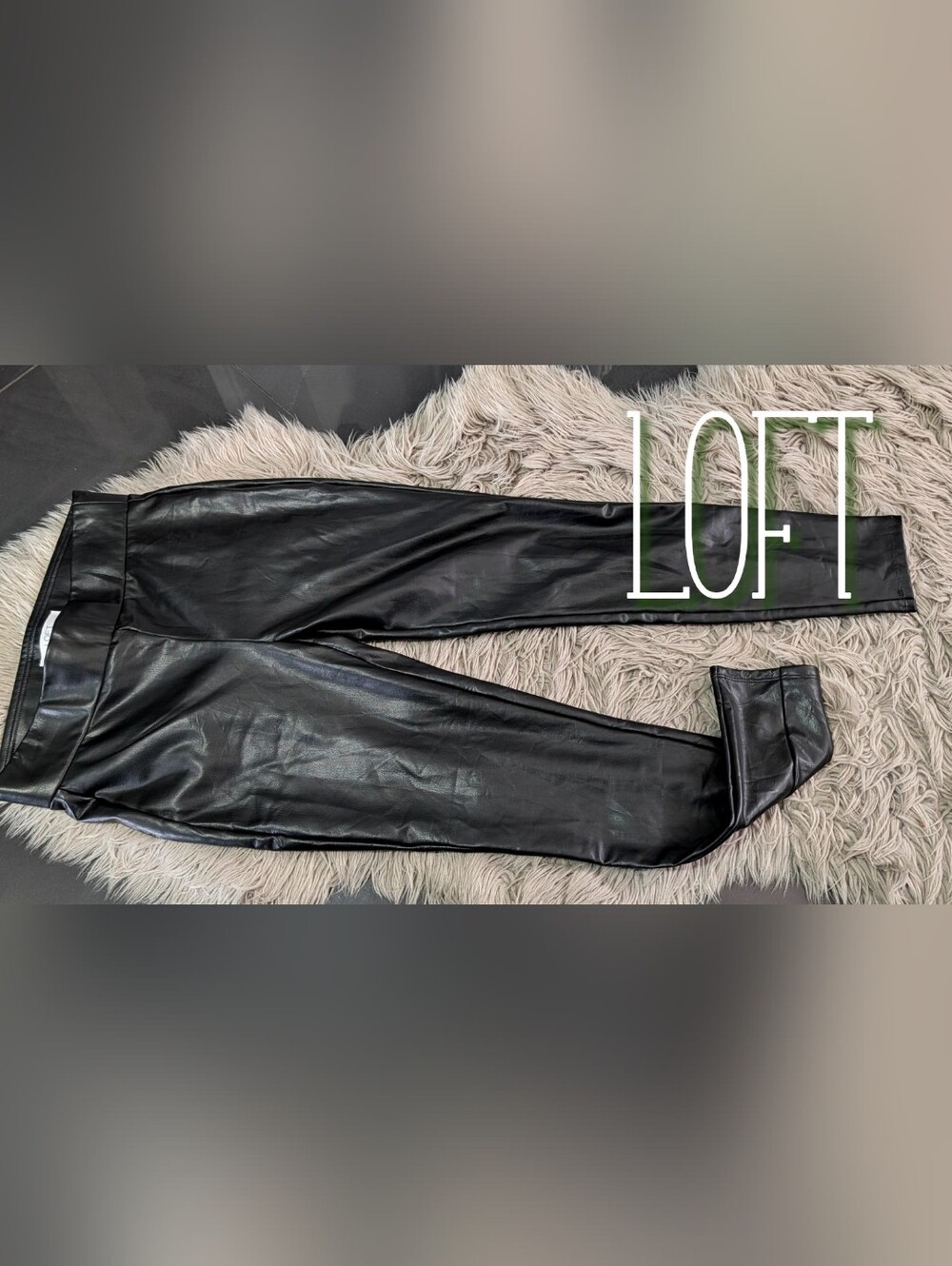 LOFT Black Pu Leather Leggings Skinny Pants XS